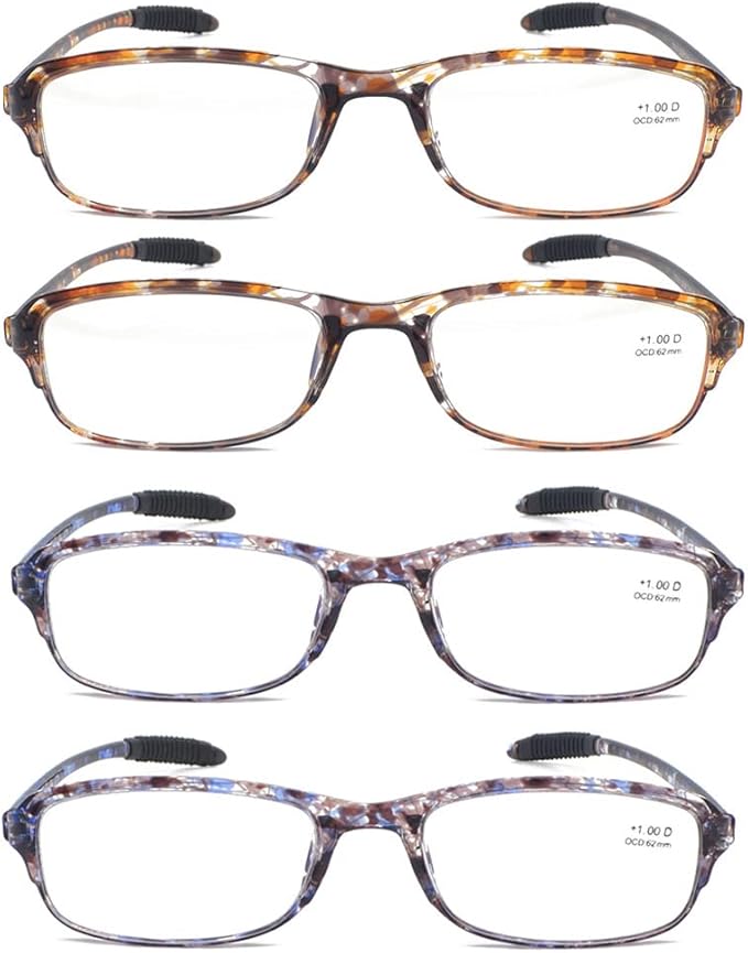 Computer Blue Light Blocking Reading Glasses(Flexible and Lightweight) UV Protection Readers Anti Eyestrain for Women Men (4 Tortoise, 3.25, multiplier_x)
