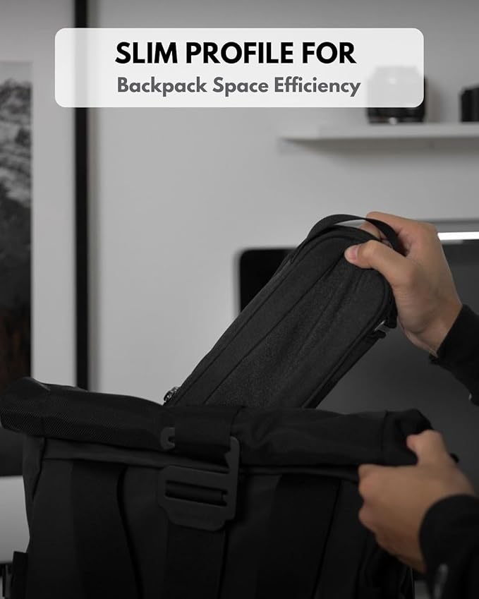 SIDE BY SIDE Electronics Organizer Travel Case for Cables, Charger, Power Bank – Tech Bag for MacBook Accessories, Adapter – Slim Cord Organizer Bag with Gift Box for Travel & Daily Use