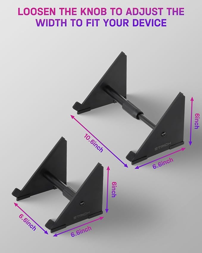 STRICH Desktop Stand for Sampler/Synth/MIDI Controller/Drum Machine, Adjustable Length from 6.6" – 10.6", Black, SDS-10