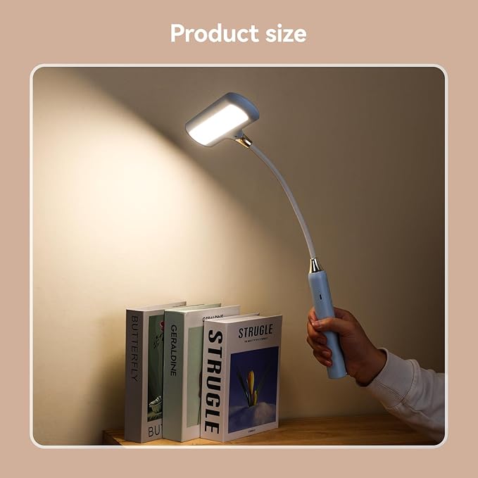 VAVOFO Wireless LED Desk Lamp 6778B - Touch Control, 2700-7000K Adjustable Color Temperature, 700 Lumens, 360° Gooseneck, USB-C Charging, 2.5 Hours Wireless Use, Eye-Caring Light (Blue)