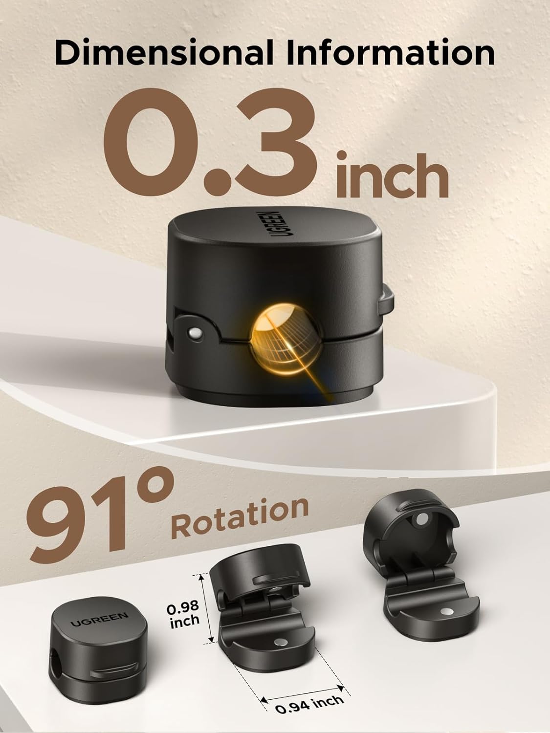 UGREEN Cable Organizer Clips, Adhesive Cable Management - 6-Pack Strong Magnetic Cord Holder for Desk to Keep Phone Charging Cables, Computer Cords, and Various Cord Organized for Nightstand, Black