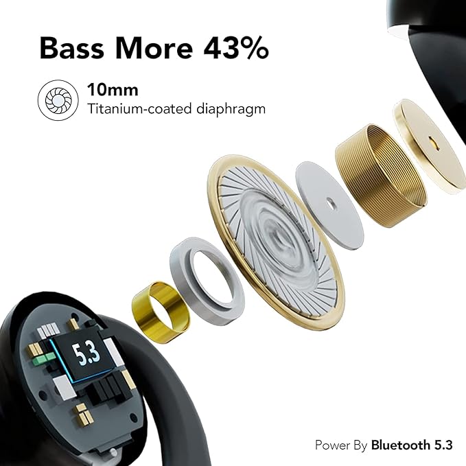 KT1 Bluetooth Headphones Wireless Earbuds 120hrs Playtime Wireless Charging Case Digital Display, Ear Buds with Earhook,IPX7 Waterproof, Deep Bass 2.0,Over-Ear Earphones for Sport Running