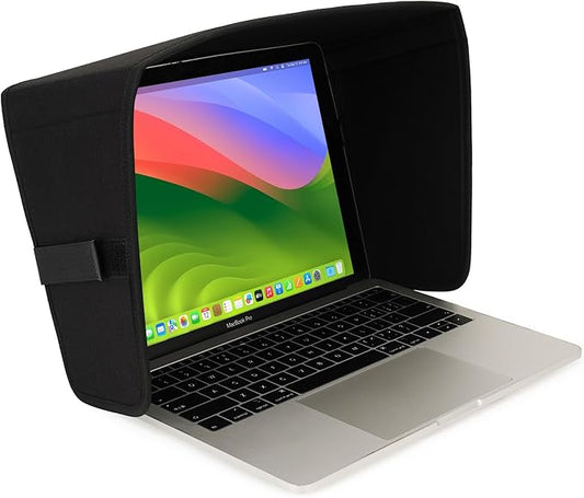 TT TYTX Laptop Sun Shade for Outdoor Work, Light Weight Computer Privacy Hood & Glare Shield, Foldable Shield Cover, M(Most 13-14" Laptop)