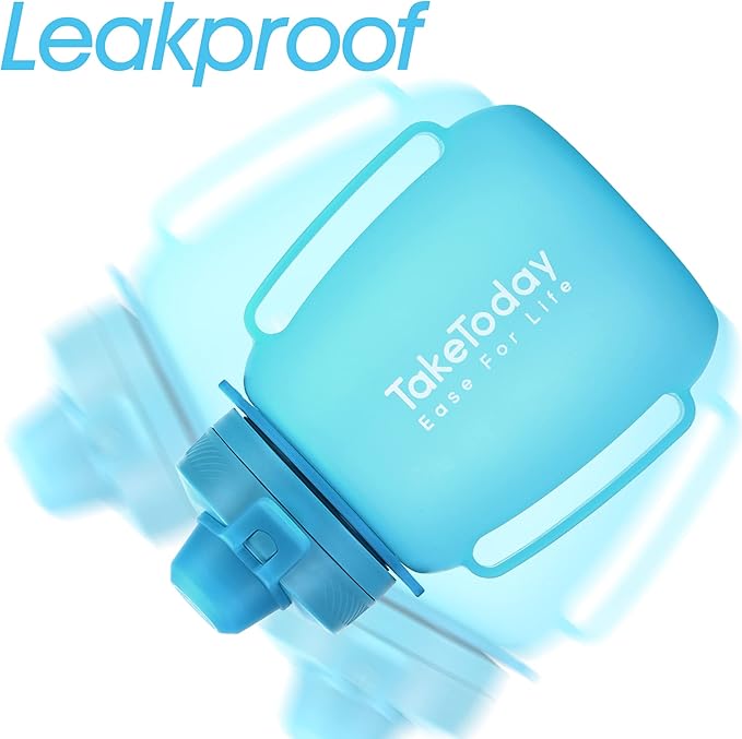 TakeToday Collapsible Water Bottles 40 OZ Gallon Motivational Water Jug with Straw 1.2L Silicone Sports Water Bottle with Time Marker, Leakproof Large Water Bottle for Yoga Camping Outdoors