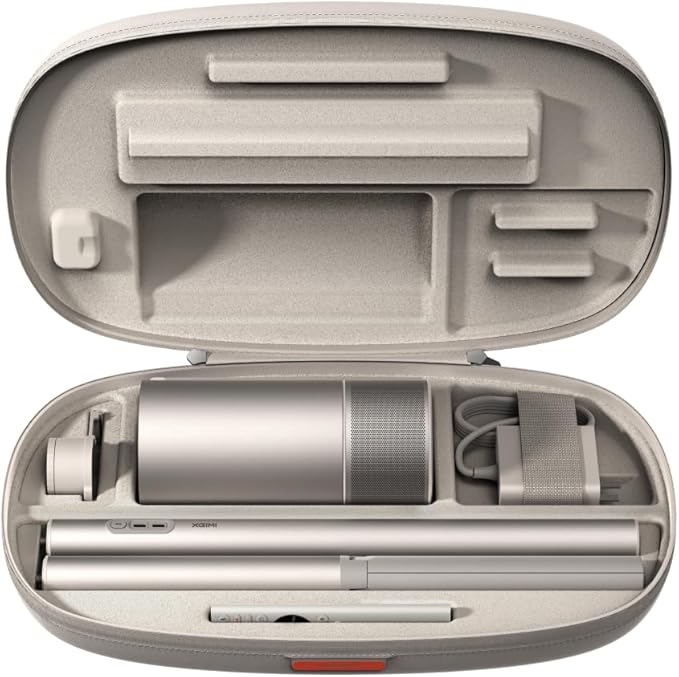 XGIMI MoGo 3 Pro Portable Projector Collection, Optical Filter & Carrying Case & PowerBase Stand, 2.5hrs Battery, Google TV with Licensed Netflix, All-in-One Travel Bundle