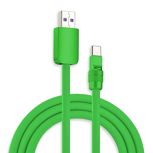 chubbycable Chubby 2.0 Fast Charging Cable Durable Soft Silicone USB C Cable 120W Extra Thick Charger Cord Compatible with iPhone 17-15 Series iPad, Green+Green, USB-A to Type-C, 19.6 FT