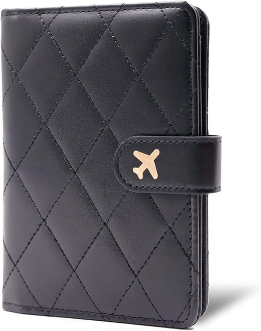 Melsbrinna Premium Leather Passport Holder Covers Case, Waterproof Rfid Blocking Travel Wallet Passport Holder with Pen Holder, Cute Passport Book for Women/Men