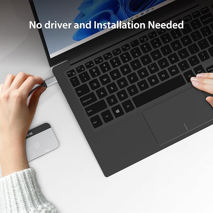 j5create 8K USB Type C to Dual HDMI Display Adapter - Single 8K60/4K144 or Dual 4K60 - Support MST Extended Mode, for Gamers and Professionals, Suitable for Windows Laptop (JCA465)