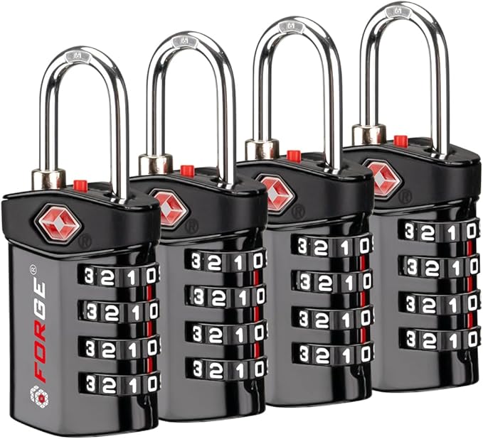 Forge Travel Lock,TSA Approved Luggage Locks for Air Travel, Gym Lockers, School Lockers, Pelican Cases, Gun Case, Easy Read Dials, Durable Alloy Body