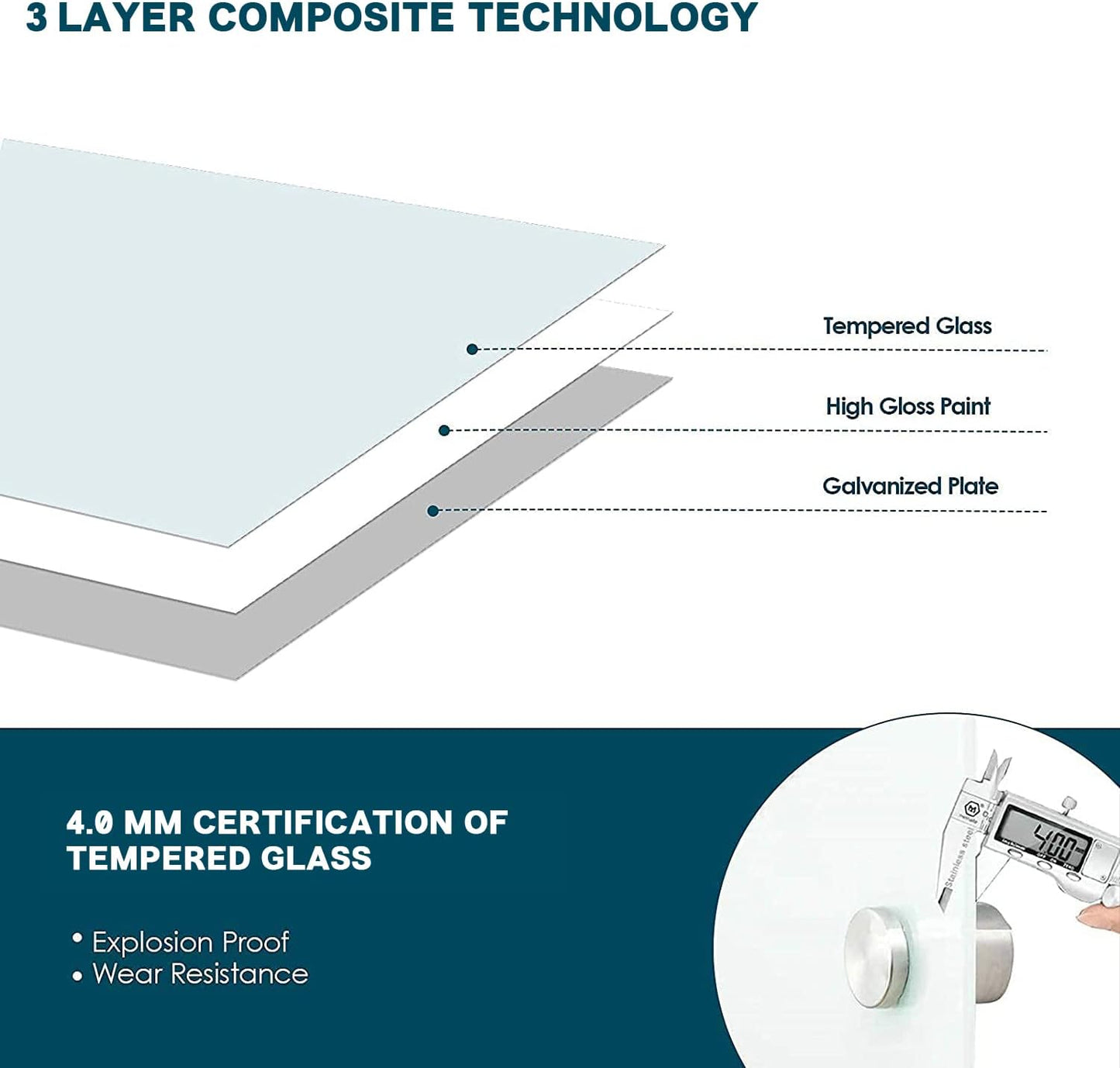 J&J worldwide Magnetic Whiteboard Calendar, 3' x 2' Glass Wall Calendar Dry Erase Board Monthly Planner for Home, School, Office, Frameless, with Markers, Marker Tray, Eraser, Magnets, 35 x 23 Inches
