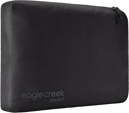 Eagle Creek Pack-It Isolate Cube - Lightweight Clothes Packing Cube for Maximizing Luggage Space - Angled Zippered Opening - Convenient Top Handle - Water-Resistant - Large - Black