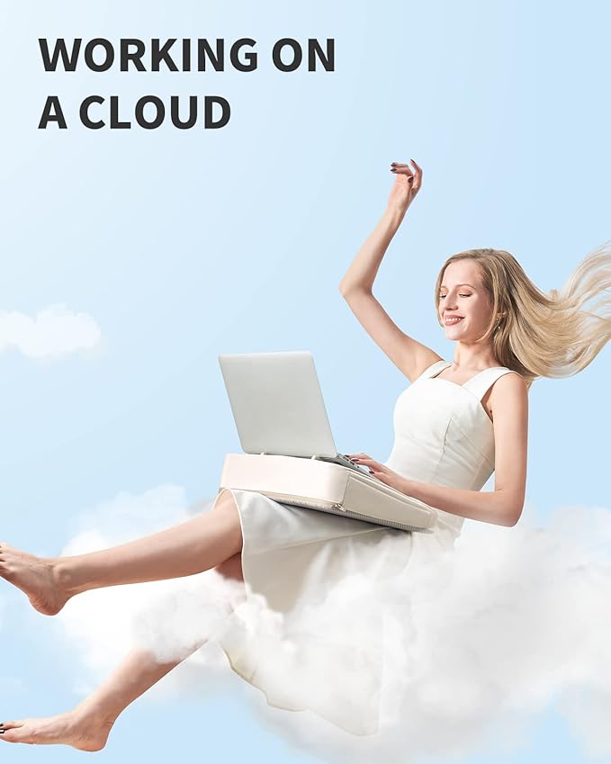 SAIJI Computer Lap Desk with Pillow Cushion,Ultra Lightweight Portable Computer Stand Desk for Couch, Bed & Chair