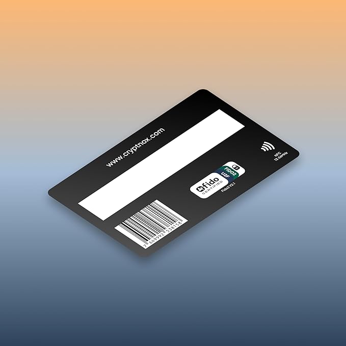 FIDO2 NFC Security Key Card – FIDO2 Level 1 Certified – Passwordless Login & 2FA via NFC or Contact – Works with Windows, Mac, iOS, Android – Ultra-Slim Tap-to-Login Card