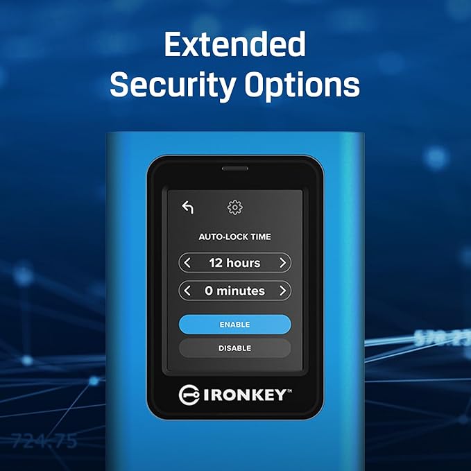 Kingston IronKey Vault Privacy 80 7.6TB External SSD | FIPS 197 | XTS-AES 256GB Encrypted | Touch Screen PIN | Secure Data Protection | IKVP80ES/7680G