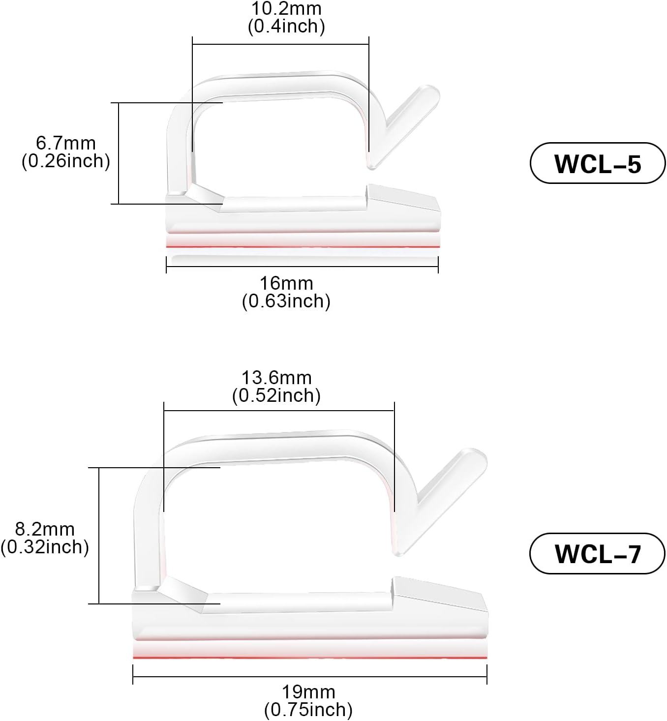 60 PCS XHF 5/8” Adhesive Cable Wire Clips Clear, Cable Staples Outdoor Cable Management Wire Organizer Cord Holder for Under Desk, Car, Wall, TV PC Ethernet Cable