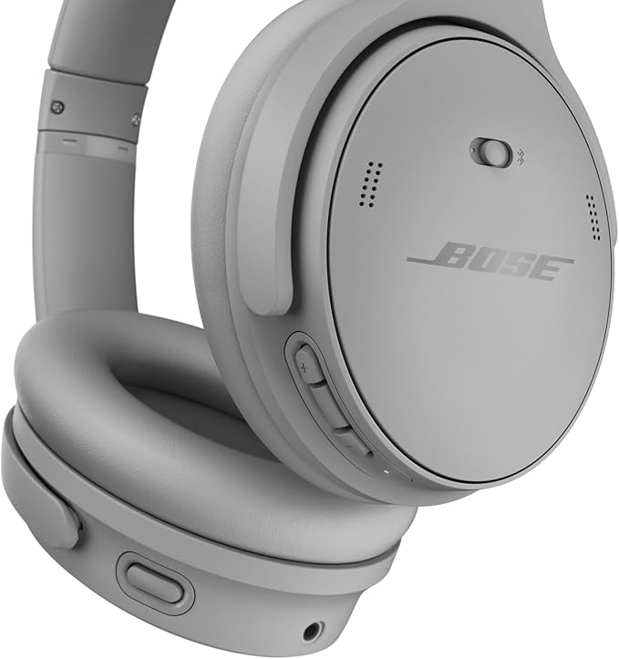 Bose QuietComfort Headphones - Wireless Bluetooth Headphones, Active Over Ear Noise Cancelling and Mic, USB-C Charging, Deep Bass, Up to 24 Hours of Playtime, Moonlight Grey - Limited Edition Color