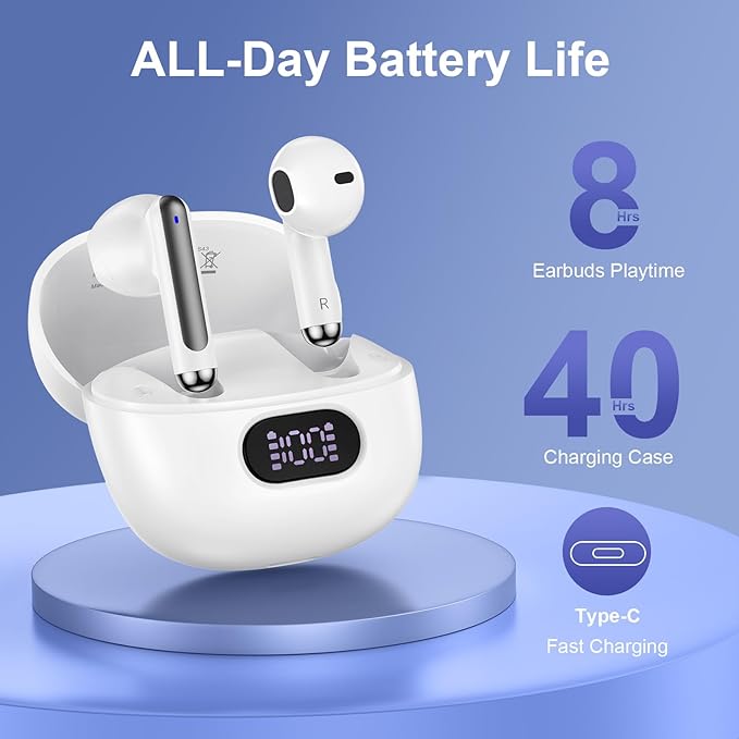 Pixel Buds Wireless Earbuds for Google Pixel 10 9a 9 Pro XL Fold 8a 8 Pro 7a 7Pro 6a 6Pro 5 4a 3XL, Ear Buds Bluetooth Headphones with LED Charging Case, Deep Bass Stereo Sound, 40 Hours Playtime, IP7