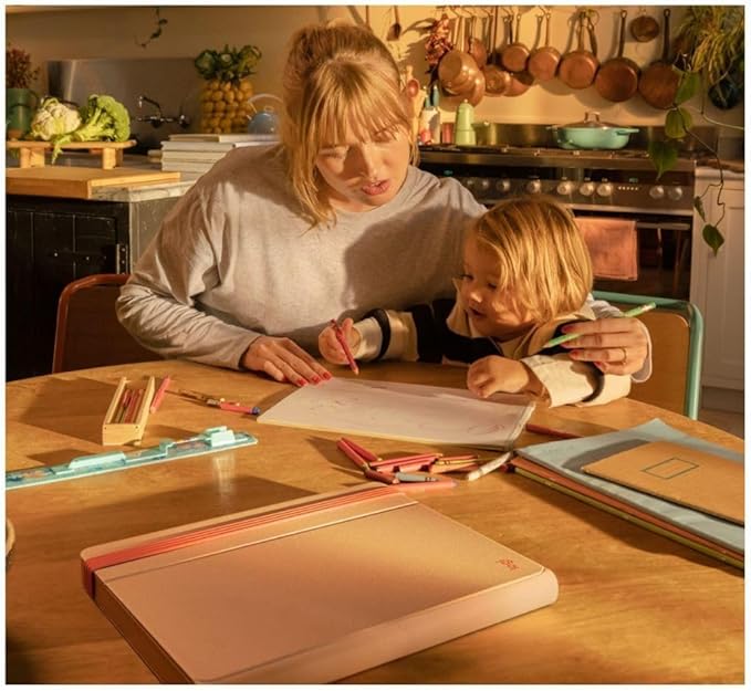 Logitech Casa Pop Up Desk Kit - Adjustable Laptop Stand for Desk, Wireless Keyboard & Touchpad, Bluetooth, USB C Charging, Bohemian Blush, Pink