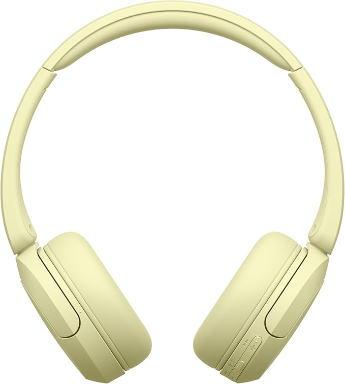 Sony WH-CH520 Wireless Headphones Bluetooth On-Ear Headset with Microphone and up to 50 Hours Battery Life with Quick Charging, Butter Yellow