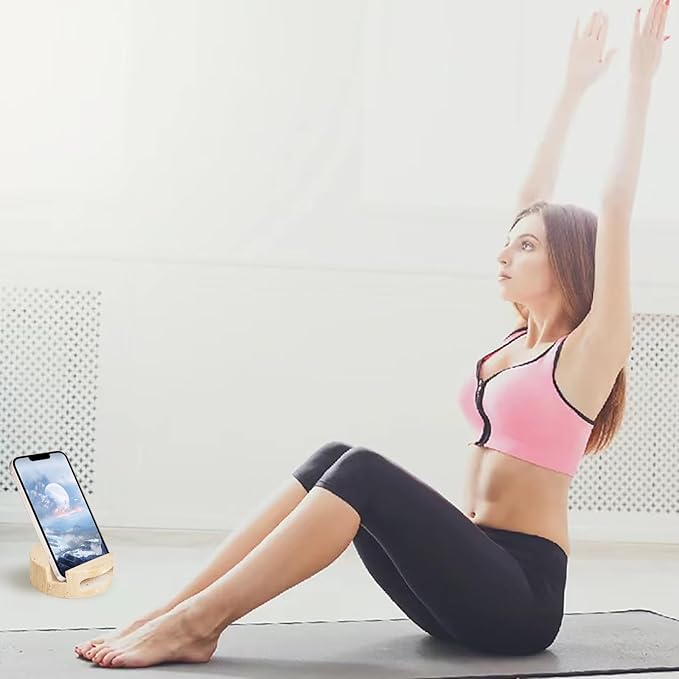 Luxury Marble Cell Marble Phone Stand with Sound, Phone Holder for Cellphone Tablet On Office Desk,Kitchen,Countertop, Nightstand,Round, Beige Travertine