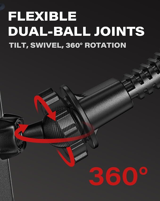 APPS2Car Truck Tablet Holder with Heavy-Duty 4.33" Large Suction Cup, 8-Level Non-Sticky Vacuum Suction Power, Ultra Stable Double-Rib Adjustable Arm, Tablet Car Mount for iPad Pro Air Mini Samsung