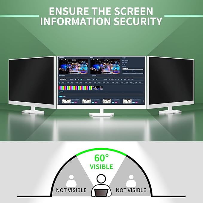 34 Inch Curved Computer Privacy Screen Filter for 21:9 Widescreen Computer Monitor Screen Protector Computer Screen Privacy Shield Anti Glare and Blue Light (2-Pack)