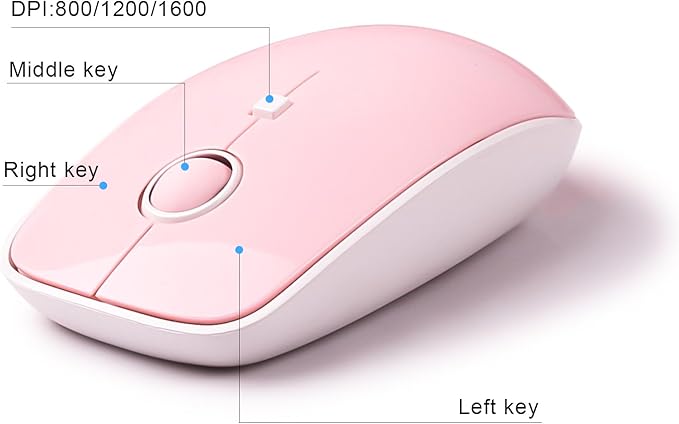 Pink Wireless Keyboard Mouse Combo,104 Round Keys Cute Colorful Keyboard Retro Typewriter Style,Letton Full Size Keyboard with Number Pad&Mouse with 3 DPI for PC Mac Laptop Computer Windows