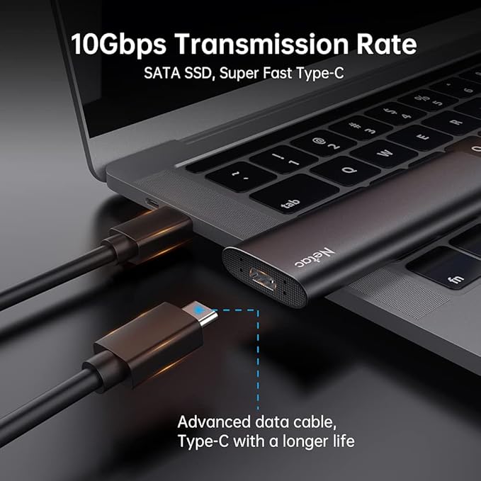 Netac 1TB Portable SSD USB 3.2 Gen 2 (10 Gbps, Type-C) External Solid State Drive Backup Slim Portable Drive for File Storage/Business Travel Essential, Rapid Read & Write Low Noise, Zslim