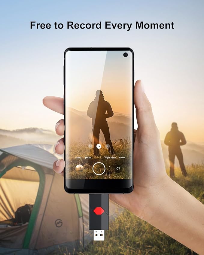 Aiibe 64GB USB C Flash Drive Type C + USB A Dual Flash Drive 64GB USB Drive Push-Pull USB C Memory Stick Portable USB C Thumb Drive for iPhone 15 Smartphone Tablet Computer, Red