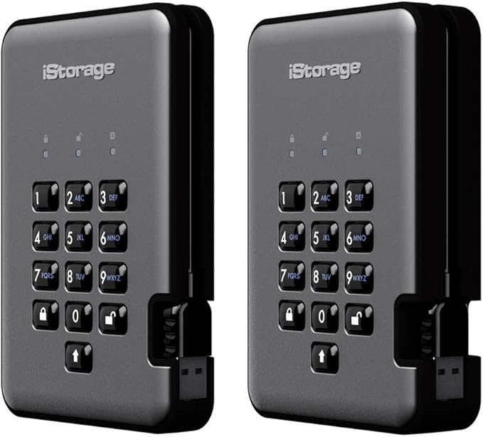 iStorage diskAshur PRO2 SSD 16TB |Secure Solid State Drive | FIPS Level 3 certified | Password protected | Dust/Water-Resistant | Hardware encryption