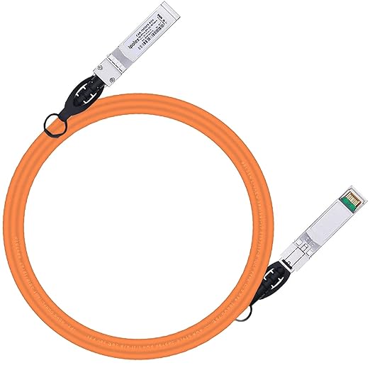 ipolex Colored 10G SFP+ Twinax Cable, Direct Attach Copper(DAC) Passive Cable, 2m (6.56ft) in Orange, for Cisco SFP-H10GB-CU2M, Meraki, Ubiquit, Mikrotik, Intel, Fortinet, Netgear and More