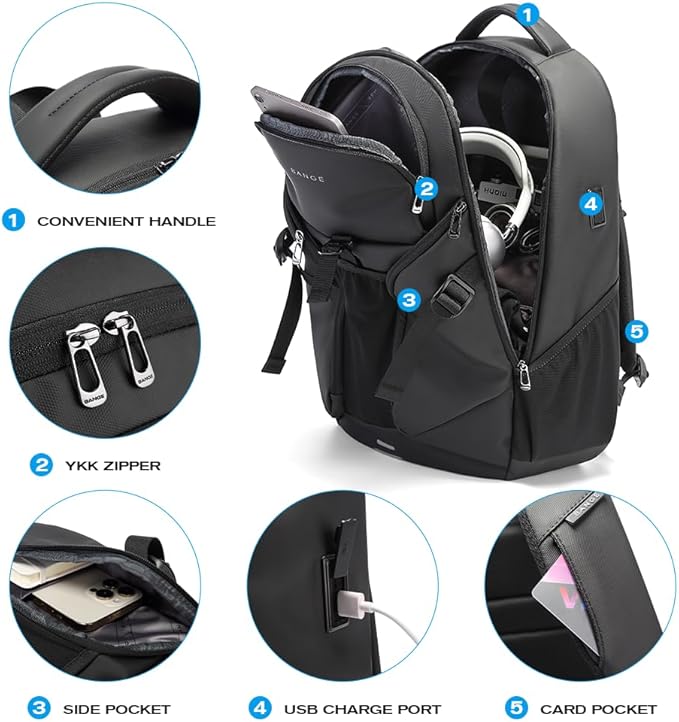 Travel laptop Smart Backpack for men women ，Business waterproof Backpack with USB charge Port,Anti Theft Travel Laptop Backpack Fits 15.6 Inch Notebook