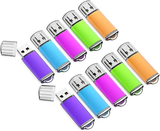 K&ZZ 32GB Flash Drive USB 2.0 Flash Memory Stick Drive 10 Pack 32 GB USB Flash Drives Thumb Drive 32G Gig USB Drives Pen Drive Jump Drive, Mixed Colors