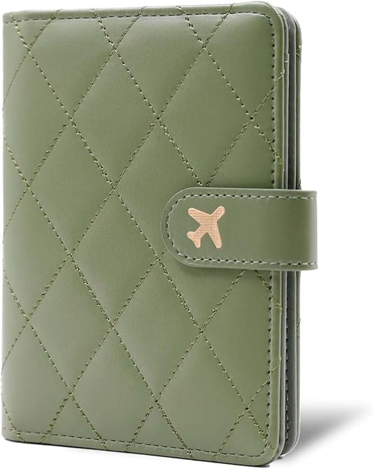 Melsbrinna Premium Leather Passport Holder Covers Case, Waterproof Rfid Blocking Travel Wallet Passport Holder with Pen Holder, Cute Passport Book for Women/Men