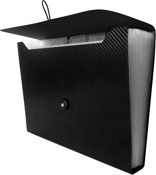 Expanding File Folder with Tabs, 13 Pockets File Organizer Accordion File Holder ，with Elastic Buckles Closure, A4 Paper Document Organizer for Home School Office