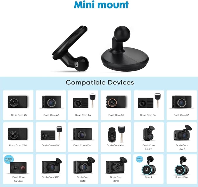 2 Pack Low Profile Adhesive Mount for Garmin Dashcam,for Garmin Dash Cam Mount for Dash Cam Mini 2 Mini 3