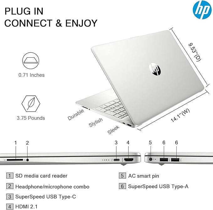 HP Flagship 15.6" HD Touchscreen Laptop Computer, 6-Core Intel i3 Processor, 64GB RAM, 2.5TB Storage (2TB SSD + 500GB Ext), Wi-Fi, Long Battery, HubxcelAccessory, Lifetime Office 2024, Win 11 Pro
