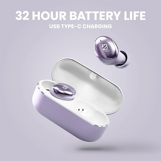 Back Bay Audio Tempo 30 Wireless Earbuds for Small Ears - Award-Winning Sound, Sweatproof Bluetooth Earbuds, Comfortable Ear Buds for Women, Purple Earphones Small Ear Canals, Long Battery Headphones