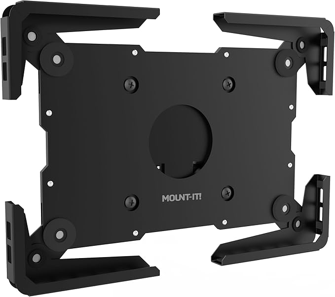Mount-It! Universal Tablet Wall Mount, Anti-Theft iPad Mount, Enclosure Fits Tablets from 9.7" to 13" Screen Size, Flush Wall Mounting Kiosk, Durable Steel Design, Black