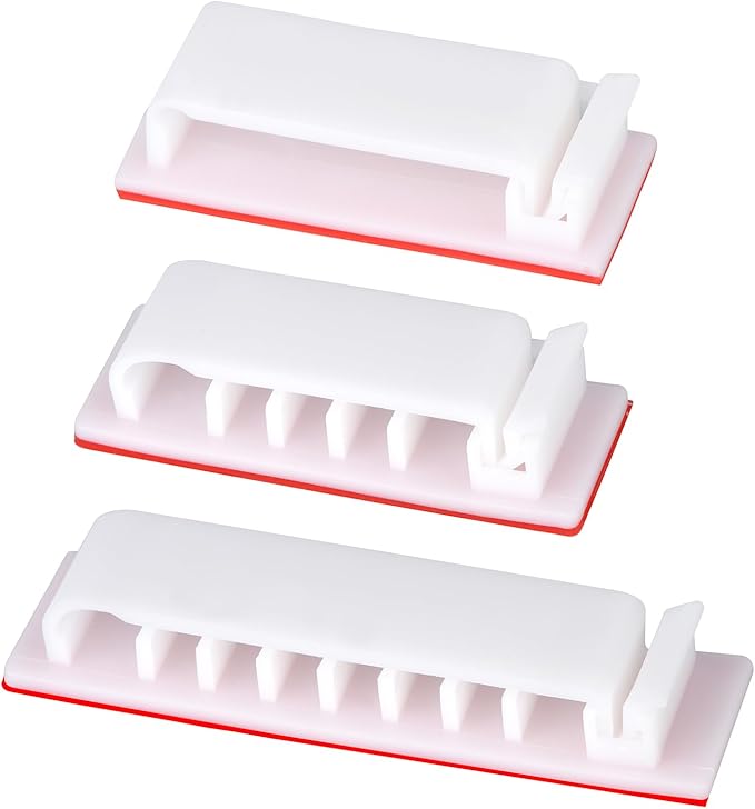 Cable Management Clips, 20Pcs Cable Organizers Wire Clips Cord Holder for TV PC Ethernet Cable Desk Home Office (White)