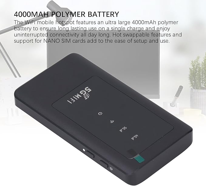 5G Mobile Hotspot - Unlocked Router with SIM Card Slot, 1.25Gbps Speed, International Coverage, Supports 16 Devices, Travel Router for Local & Global Use