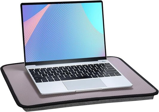 Portable Laptop Desk Fits Up to 16“ Laptops, Built-in Cushion,Lap Stand for Bed & Couch & Carpet, Great for Home & Office,Lap Desk with Cushion (Grey Violet, Medium)