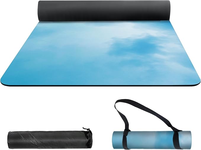 nuveti Yoga Mat Print Extra Thick TPE Non Slip Fitness Exercise Mat with Carrying Bag,72"x24" Extra Thick 6MM Exercise & Workout Mat for Yoga, Pilates Fitness and Floor Exercises