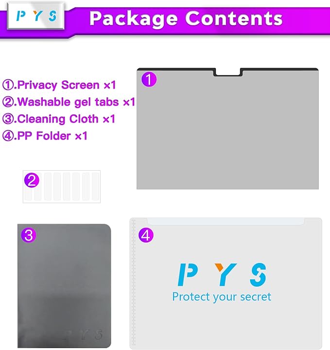 PYS MacBook Air 13.6 Inch Magnetic Privacy Screen for M2 Chip 2022 (A2681) - Removable Anti-Spy Laptop Shield