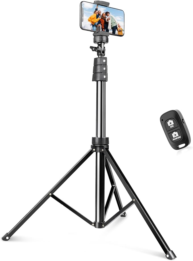 SENSYNE 72" Phone Tripod, Extendable Cell Phone Tripod Stand, Selfie Stick with Wireless Remote and Phone Holder, Compatible with iPhone Android Phone, Camera