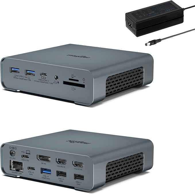 USB C Docking Station Triple Monitor for Full-Featured C Port Laptop 16-in-1 Laptop Docking Station with 5 USB A, 3 USB C, Dual 4K HDMI, 4K DP, 1000Mbps LAN, SD/TF, 3.5mm Audio/Mic, 65W AC Adapter