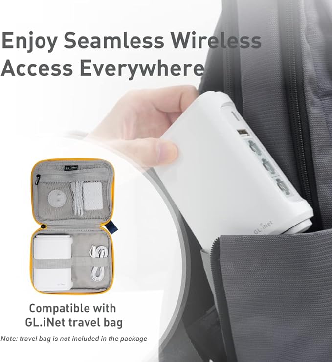 GL.iNet GL-SFT1200 (Opal) Portable WiFi Travel Router, Mini VPN Wireless Router for Fiber Optic Modem, Mobile Internet WiFi Repeater, Dual Band Openwrt Computer Routers, Home/Business/RV/Cruise