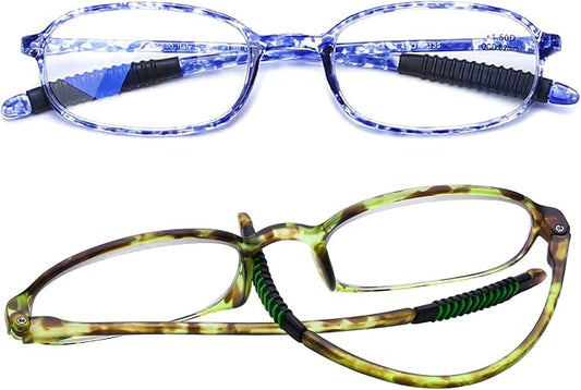 AQWANO Lightweight Computer Reading Glasses Blue Light Blocking TR90 Flexible UV400 Protection Readers for Women Men, 1.0