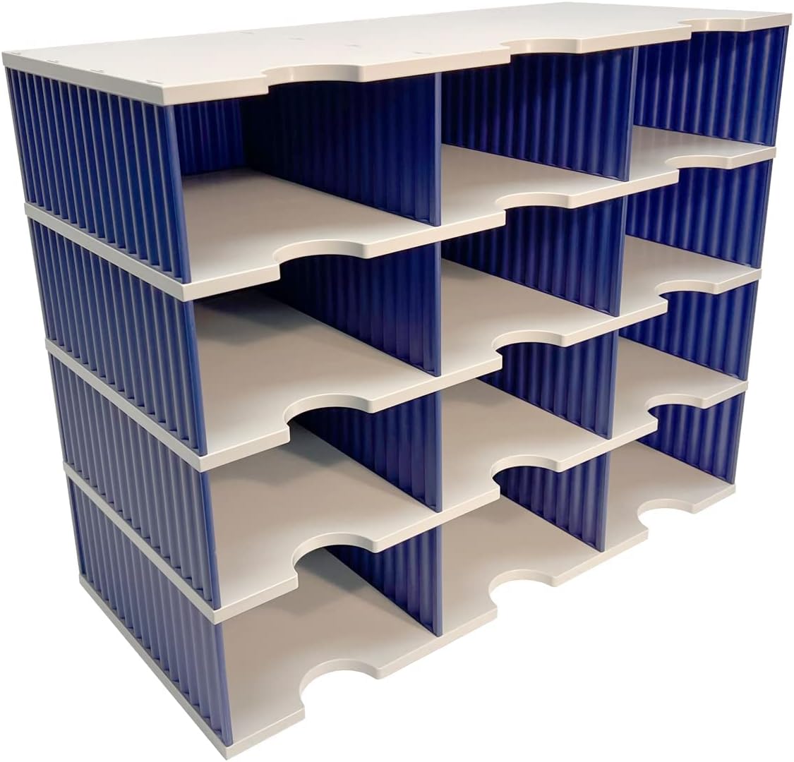 Ultimate Office TierDrop Jumbo 12-Compartment High-Wall Sorter - Sorts Documents, Forms & Mail - Durable Construction Features Expandable, Modular, No-Tool Assembly Design