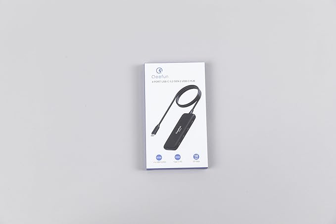 Qeefun USB C Hub 10Gbps, 4 Ports USB-C 3.2 Data Splitter, USB 3.2 Gen 2 Adapter with 100W Power Charging Port, USBC Extender for iPad Pro, iPhone 15, MacBook Air/Pro M2 M1, PC, Laptops and More